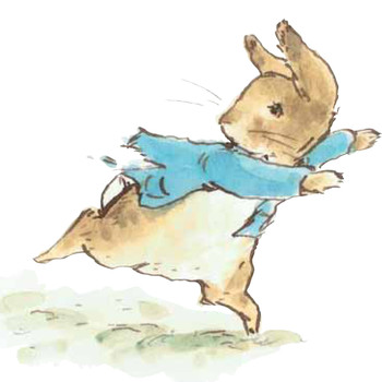 Run, Peter Rabbit, Run. And make sure you eat your veges on the way. (image from www.examiner.com)
